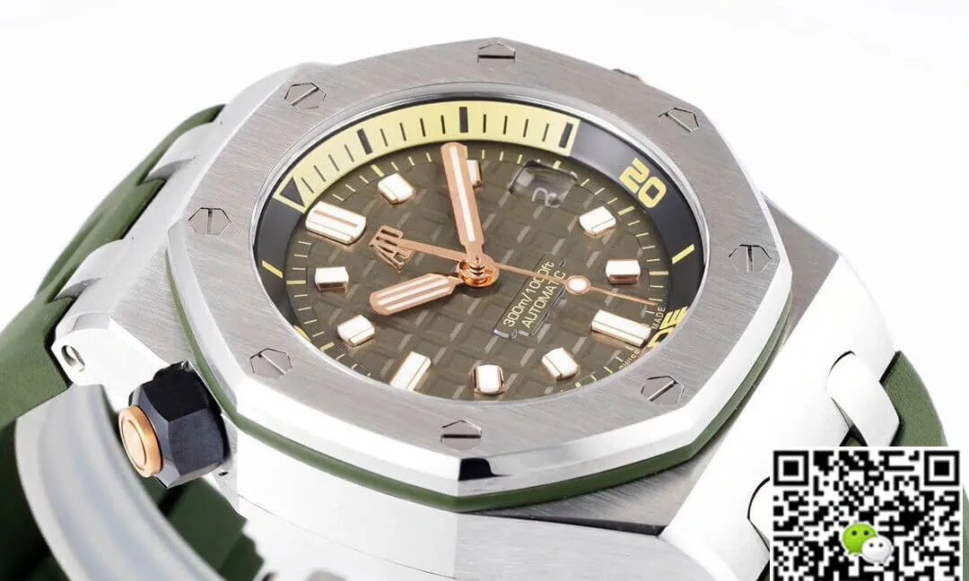 Audemars Piguet Royal Oak Offshore 15720ST.OO.A052CA.01 ZF Factory 1:1 Best Edition Replica Watch Green Strap